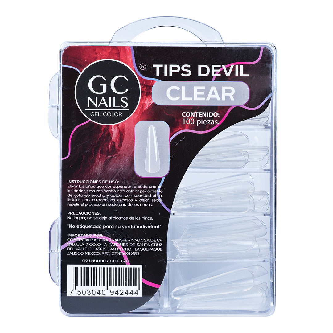 TIPS PRESS ON DEVIL 100PCS E82 CLEAR
