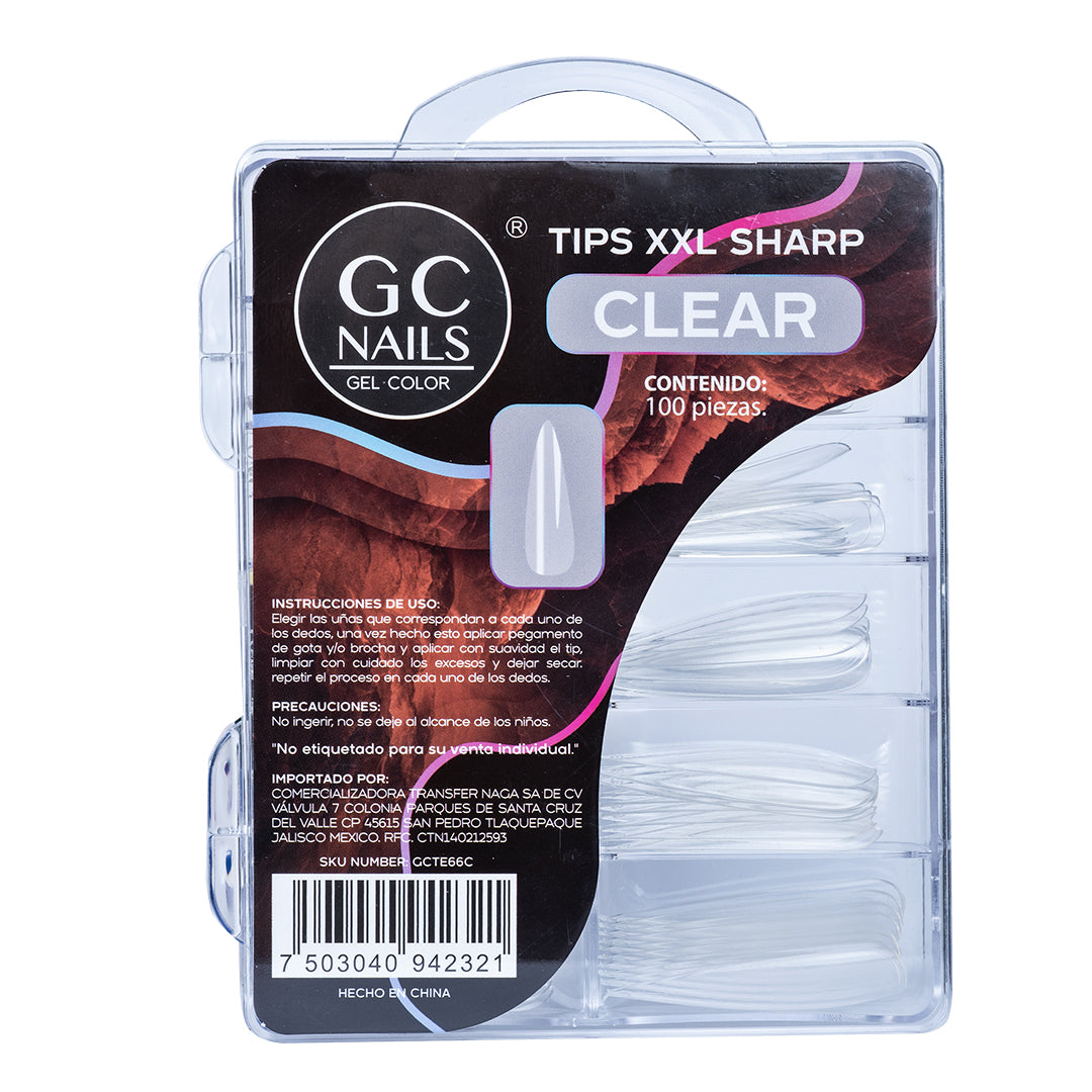 TIPS PRESS ON XXL SHARP 100PCS E66 CLEAR
