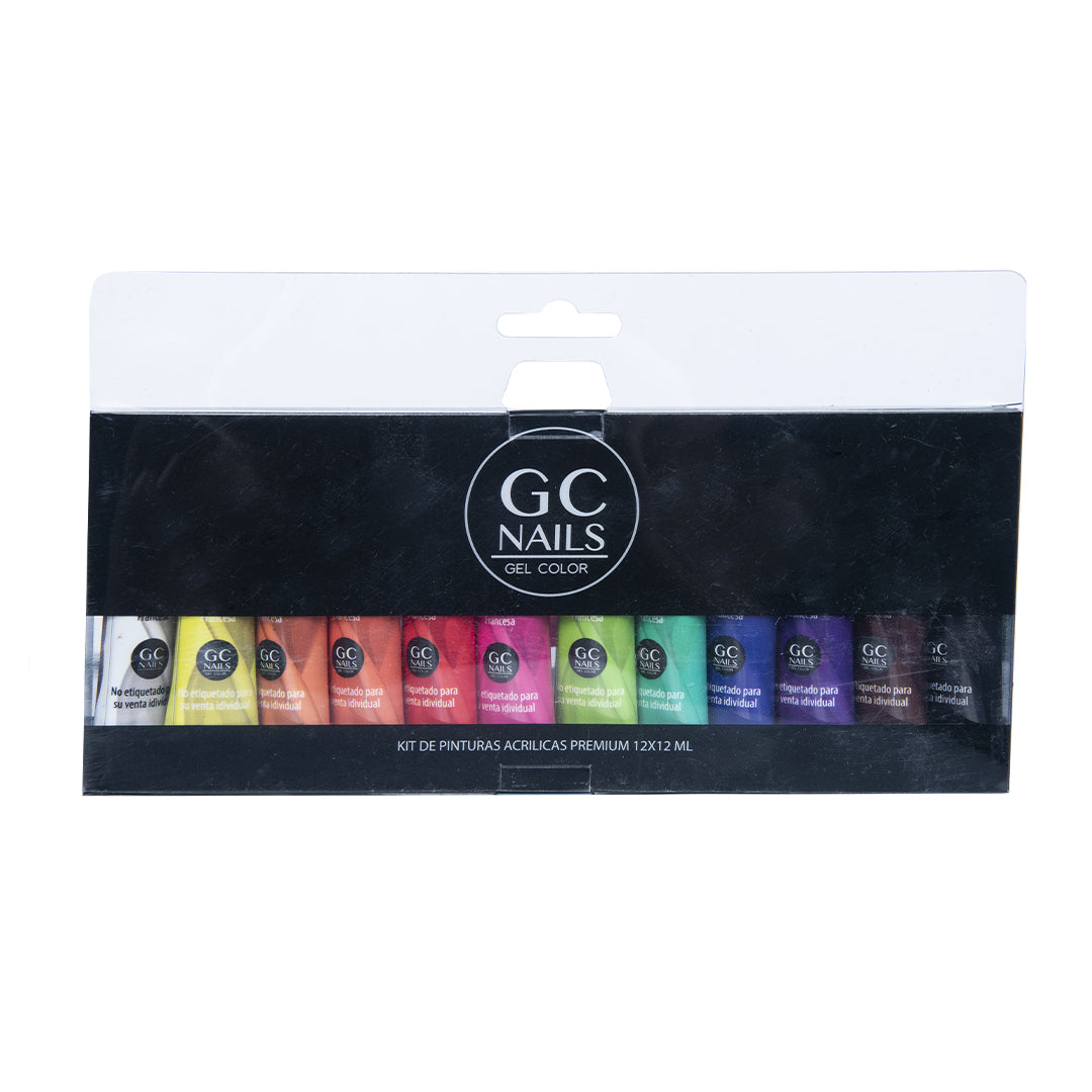 Pintura de mano alzada CREATIVE Colore 12pz 12 ml GC nails
