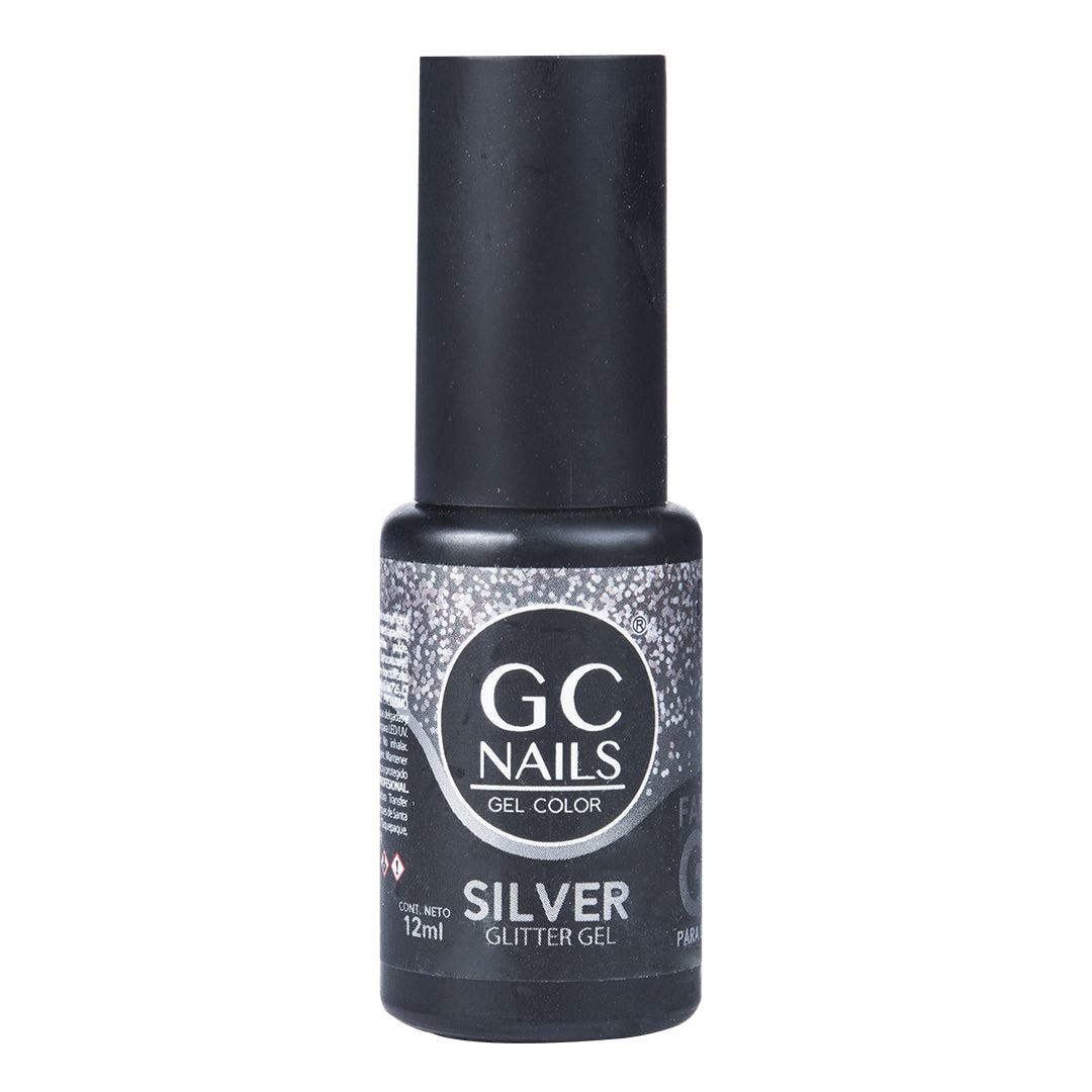 GC nails FANTASTIC GEL glitter PLATA