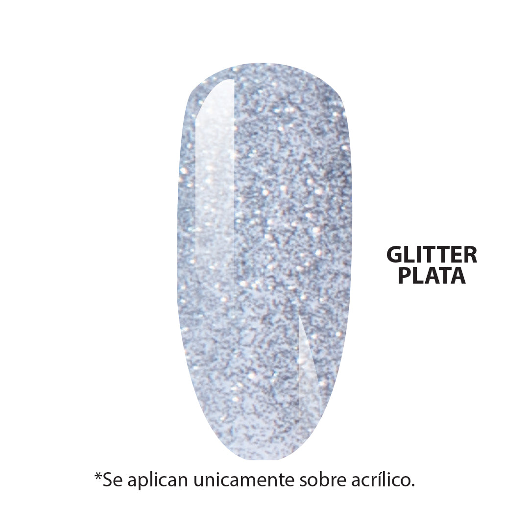 GC nails FANTASTIC GEL glitter PLATA