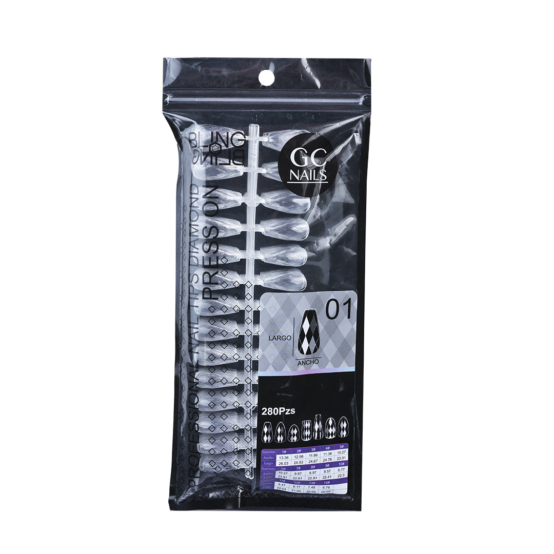 GC NAILS PROFESSIONAL TIPS DIAMOND PRESS ON BLING BLING C/280 PZS-01