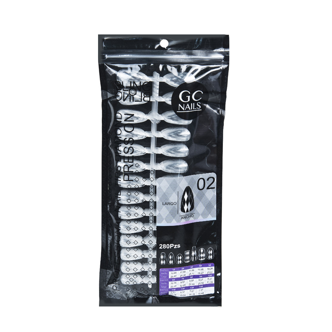 GC NAILS PROFESSIONAL TIPS DIAMOND PRESS ON BLING BLING C/280 PZS-02