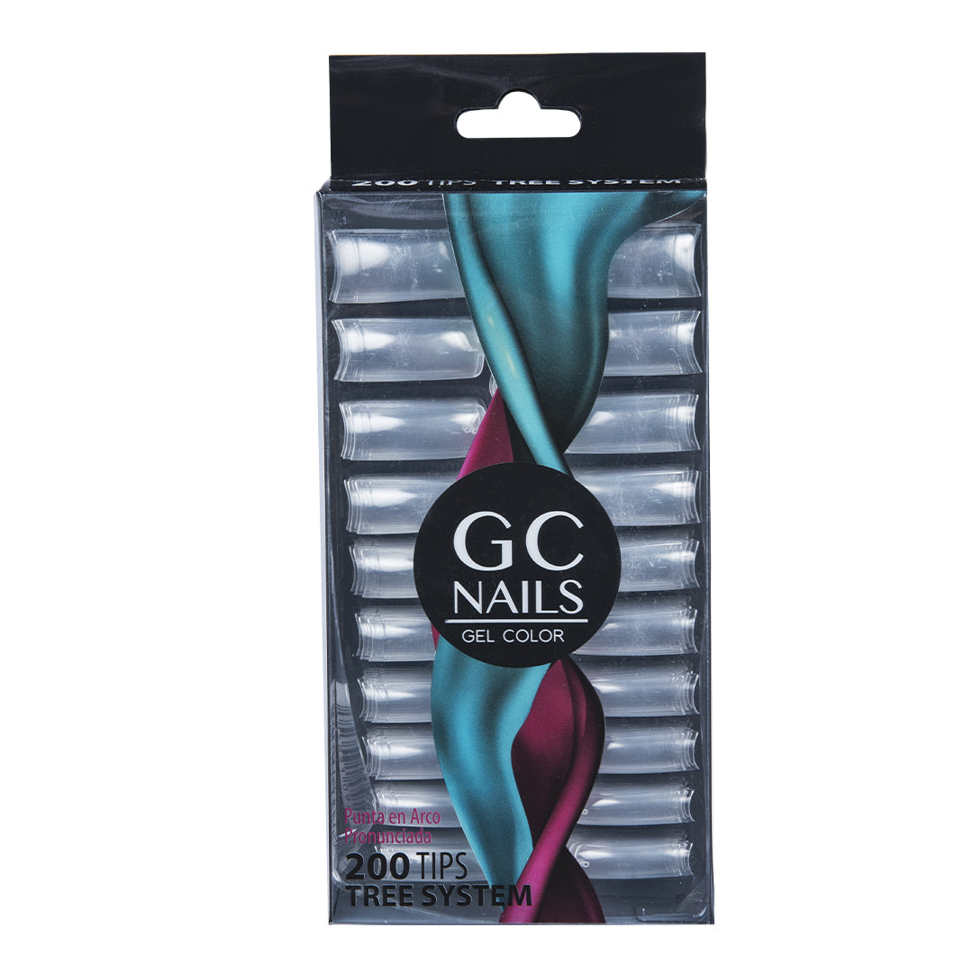 Tips 200 pz TREE SYSTEM cristal GC nails