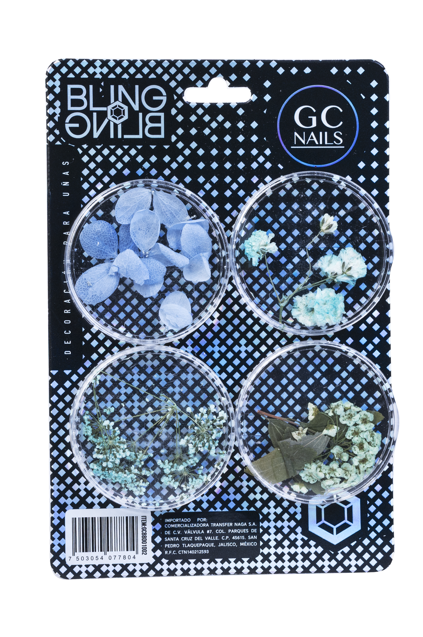 GC DECORACION BLING BLING #02 NATURALEZA MUERTA AZUL C/4PZ