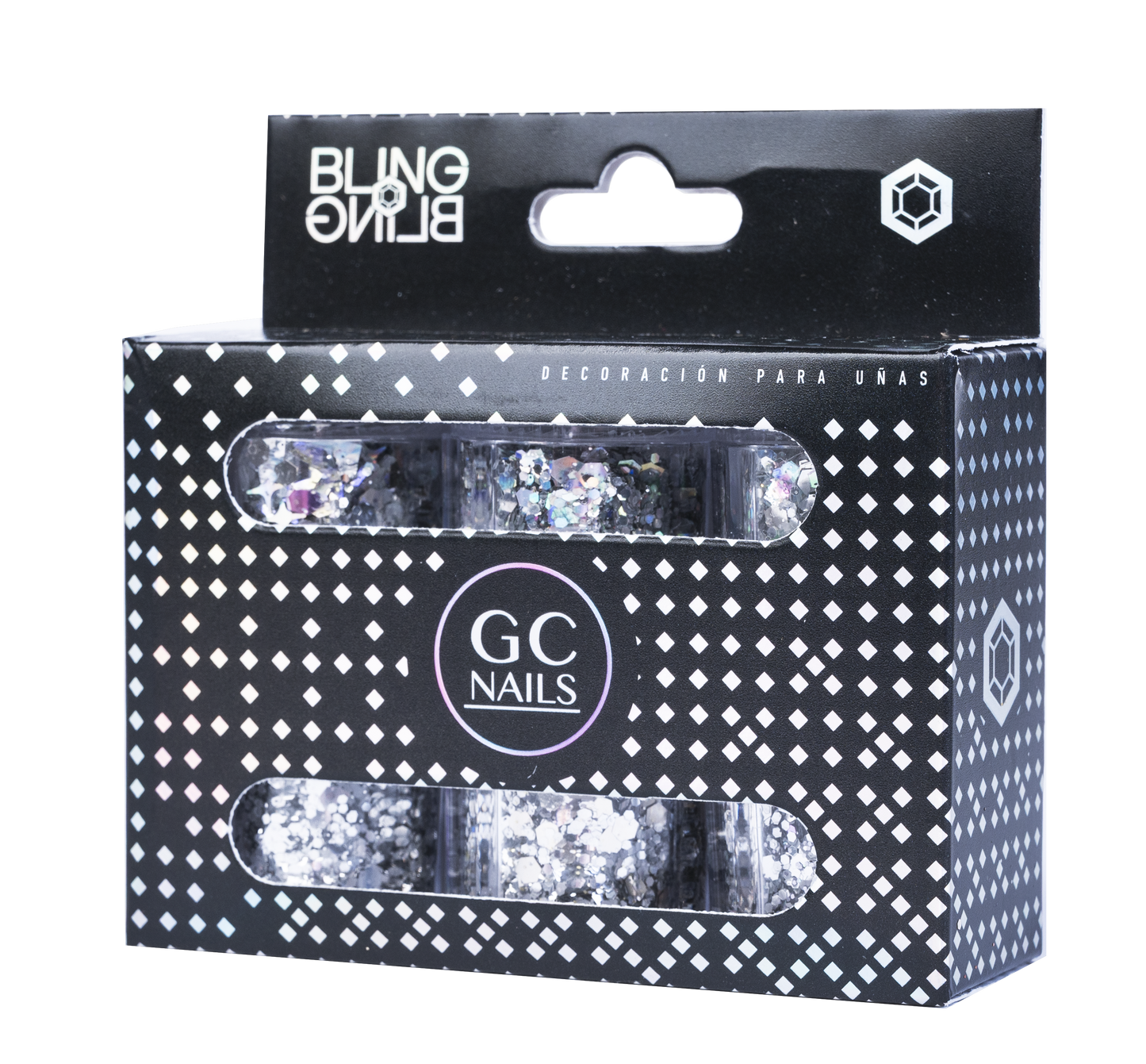 GC DECORACION BLING BLING #04 GLITTER PLATA C/6PZ