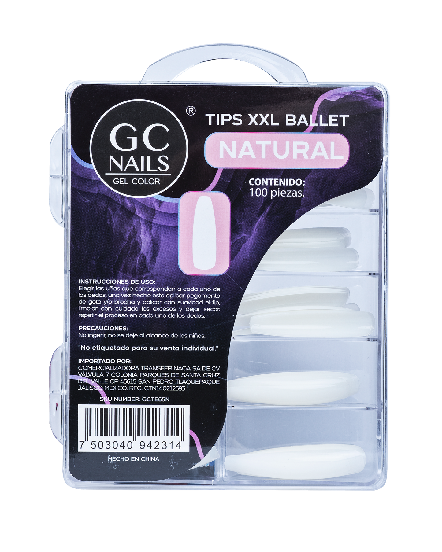 TIPS PRESS ON XXL BALLET 100PCS E65 NATURAL