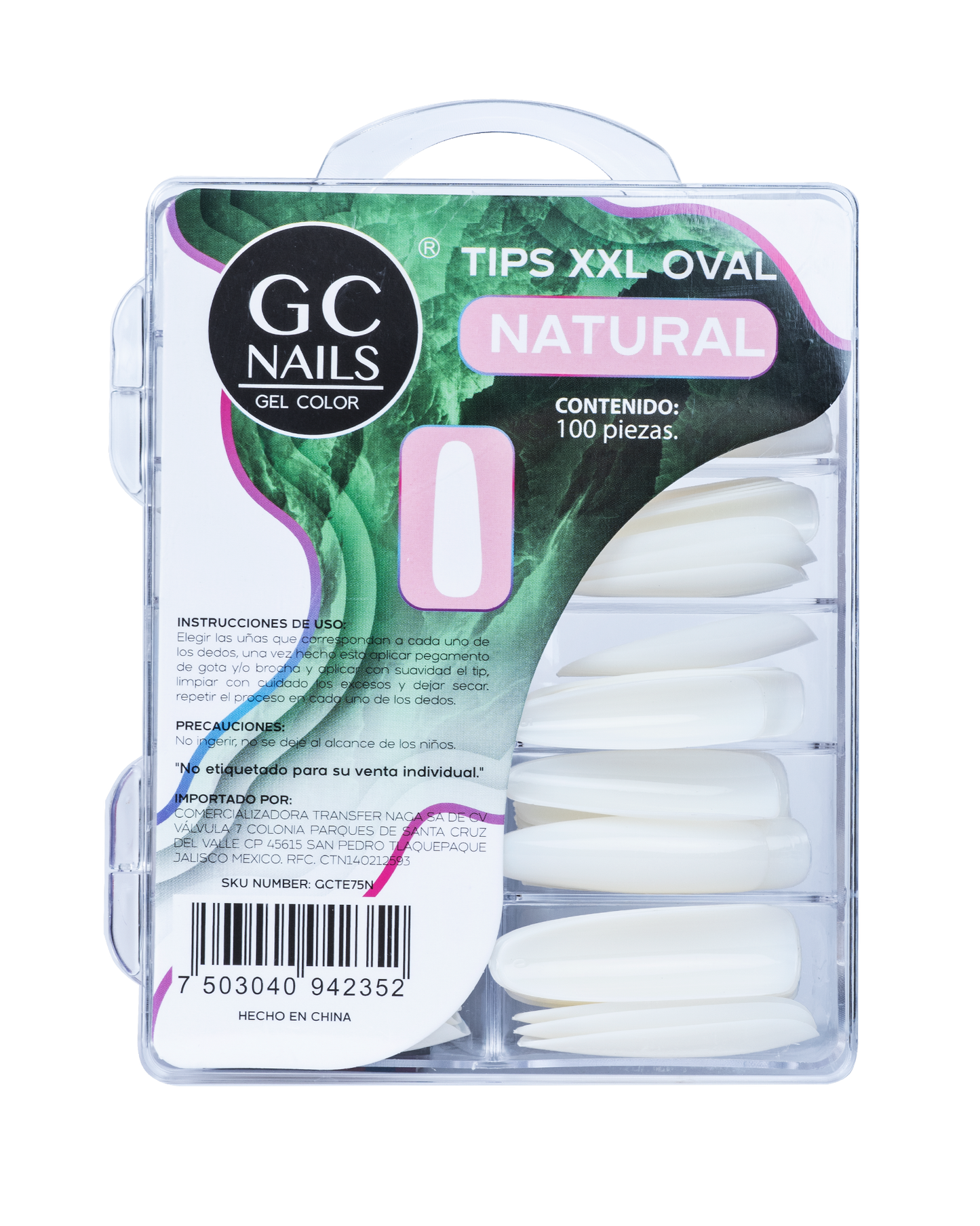 TIPS PRESS ON XXL OVAL 100PCS E75 NATURAL