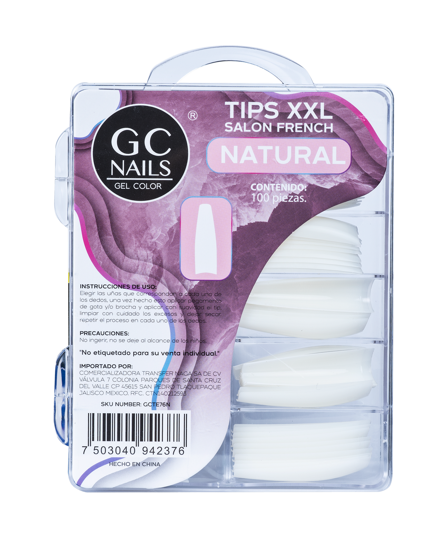 TIPS XXL SALON FRENCH 100PCS E76 NATURAL