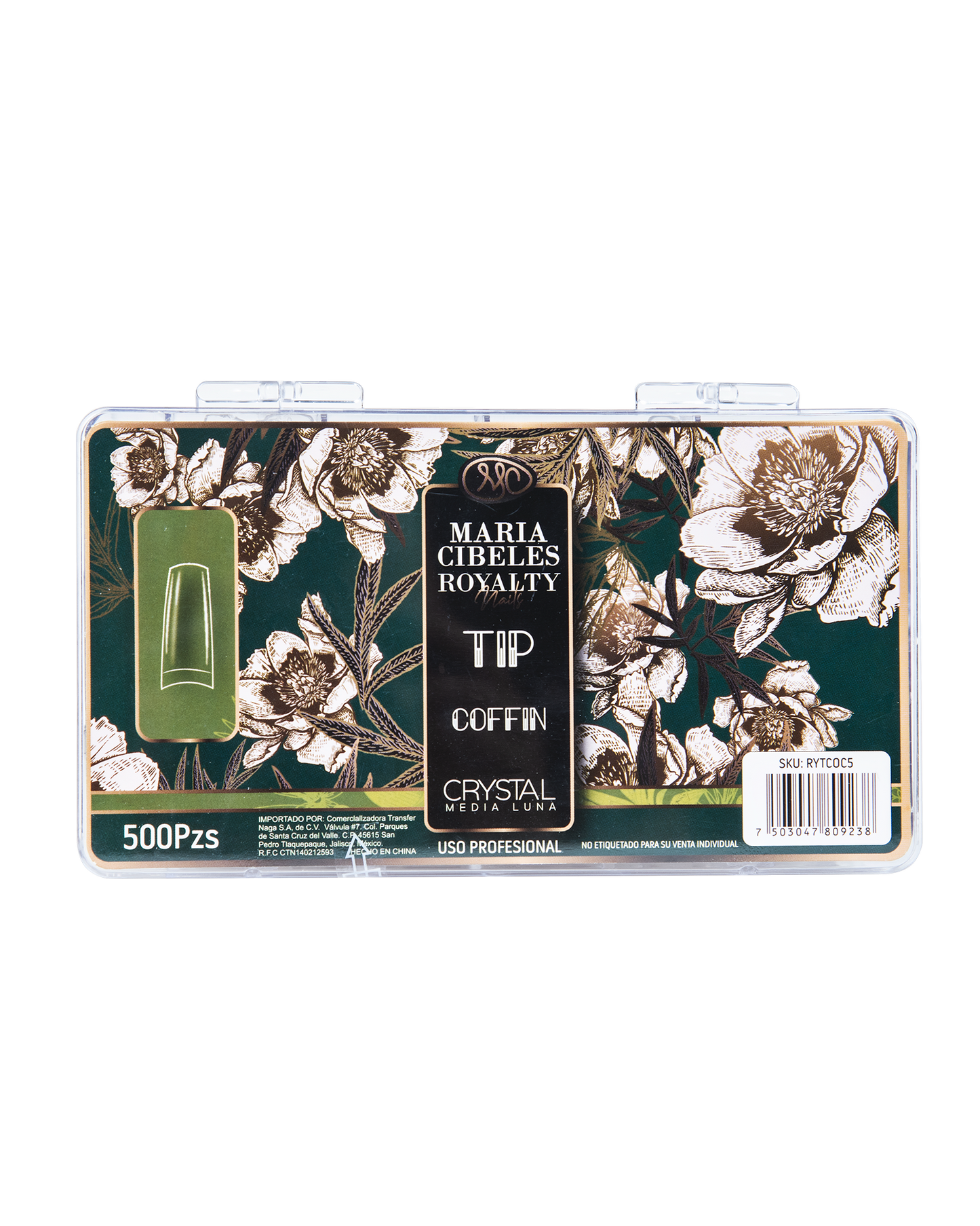 ROYALTY TIPS COFFIN CLEAR 500PCS