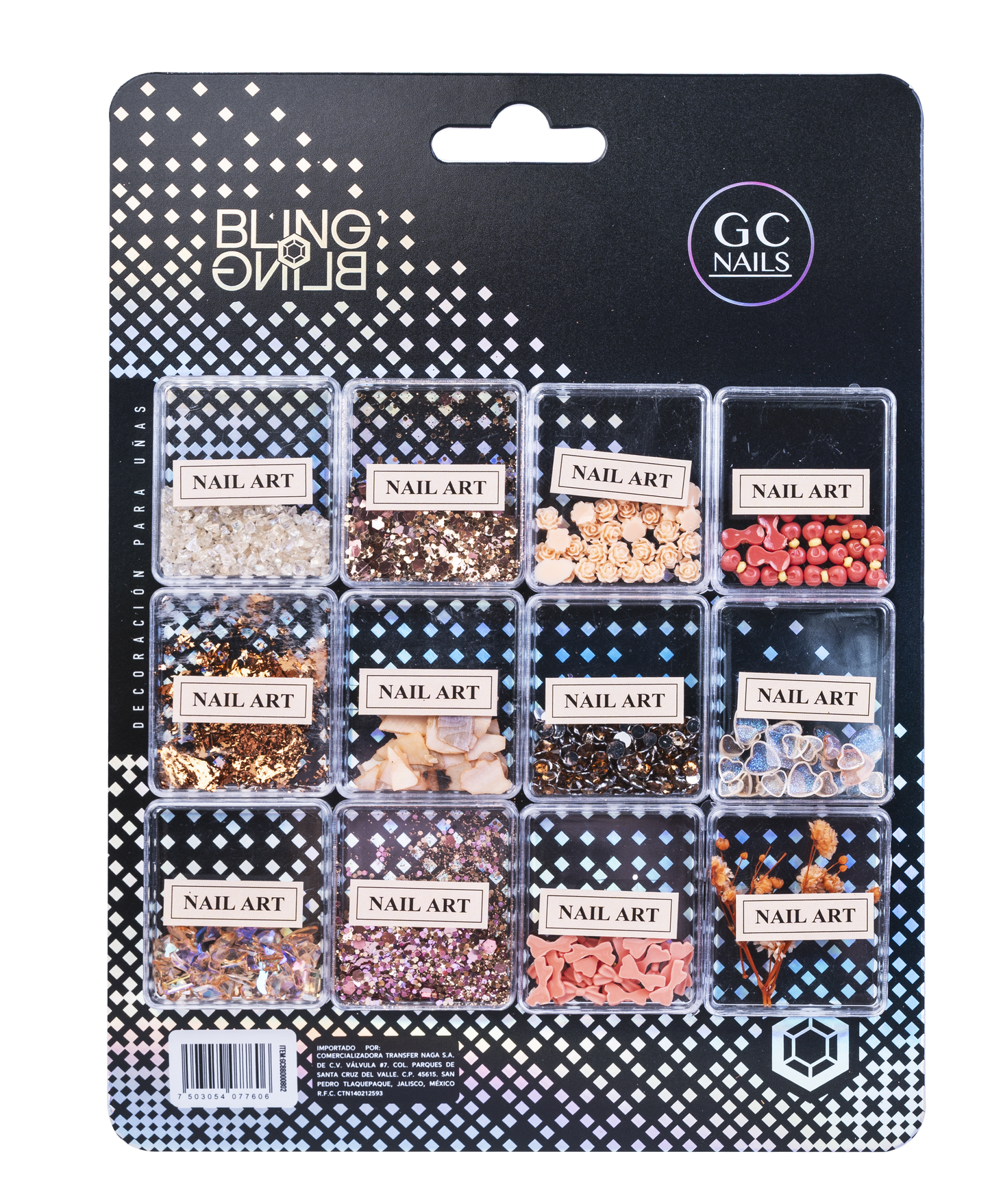 GC DECORACION BLING BLING #02 NAIL ART COBRE C/12PZ