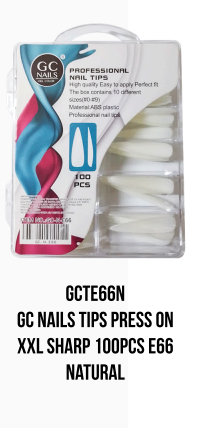 TIPS PRESS ON XXL SHARP 100PCS E66 NATURAL