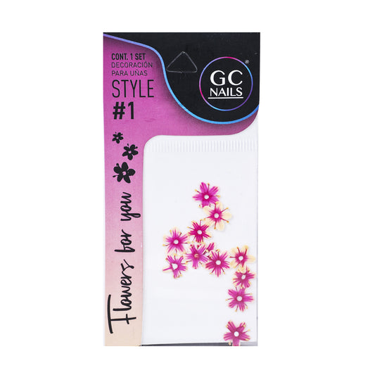 GC SET DELUX DECORACION PARA UÑAS FLOWERS FOR YOU #1