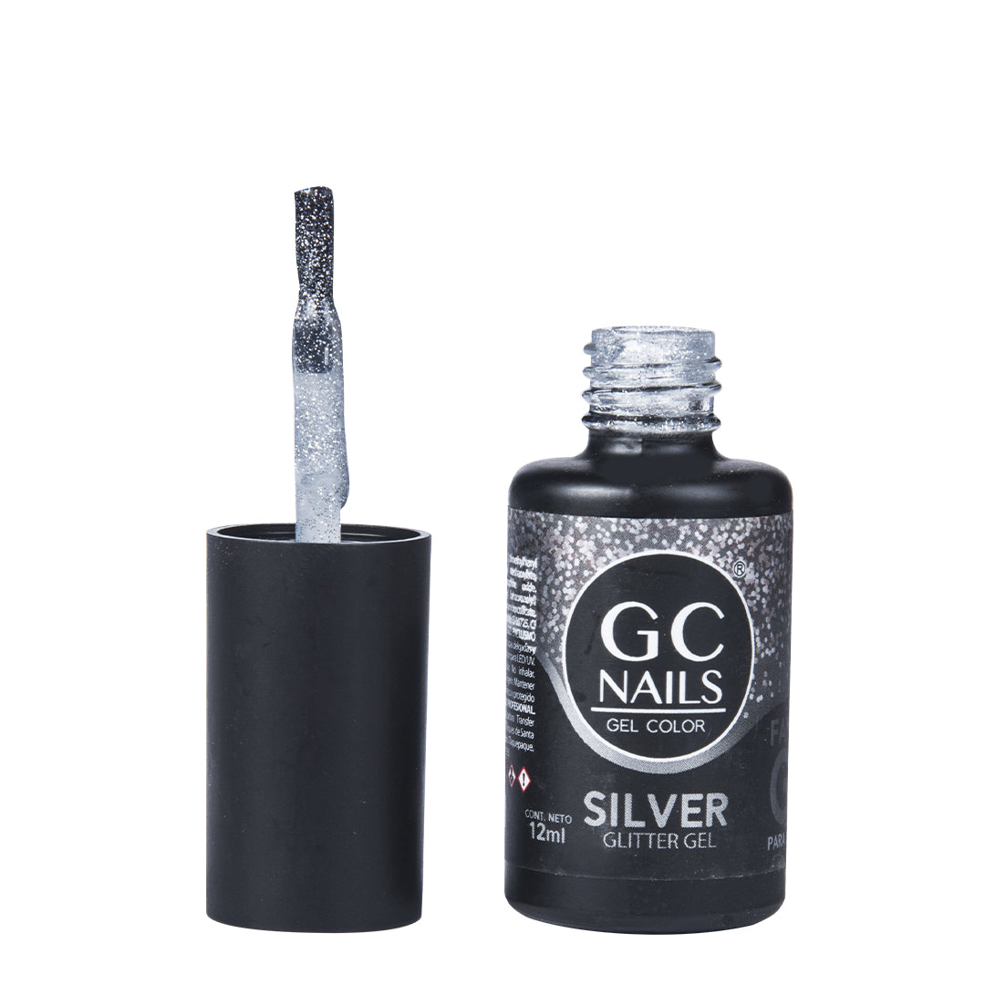 GC nails FANTASTIC GEL glitter PLATA