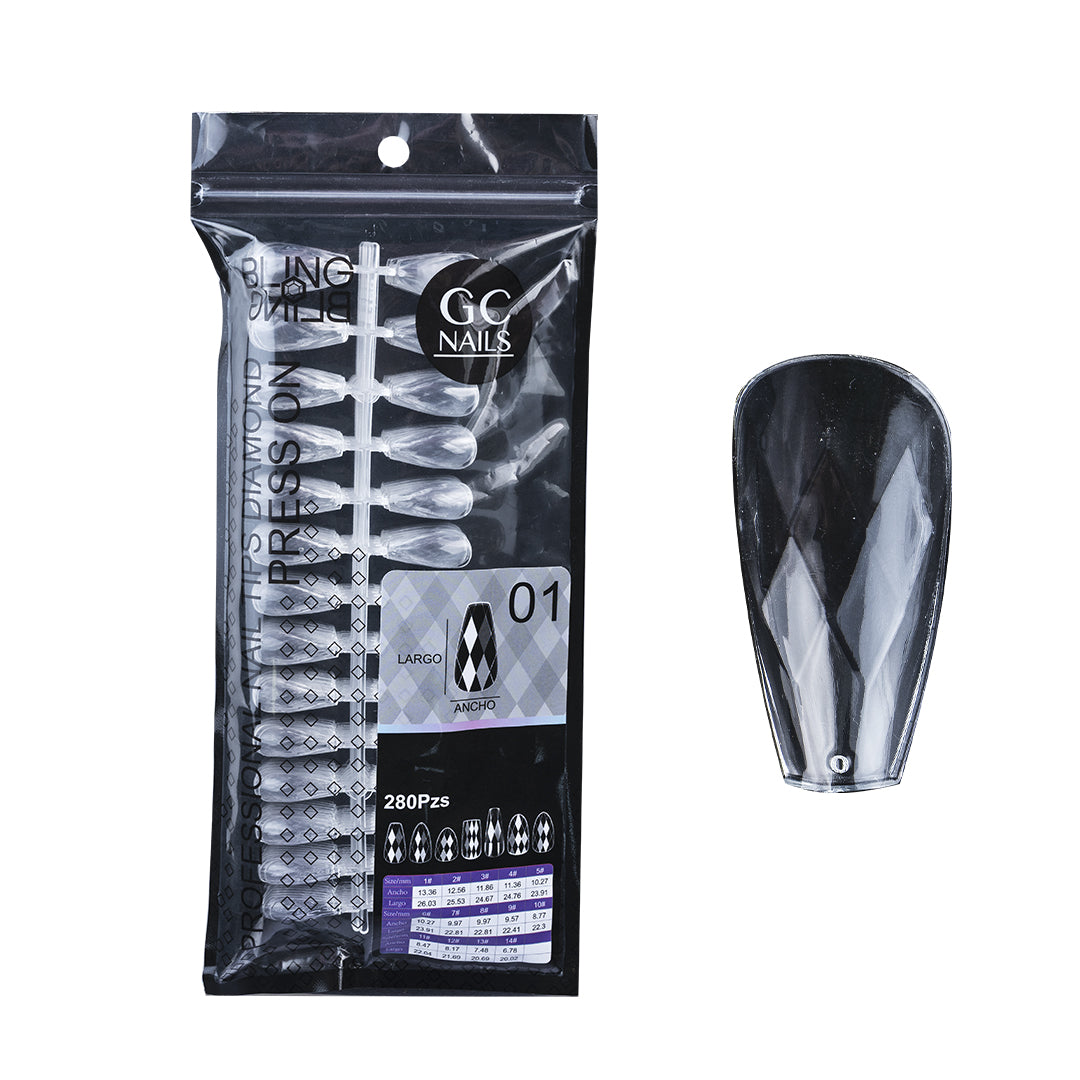 GC NAILS PROFESSIONAL TIPS DIAMOND PRESS ON BLING BLING C/280 PZS-01