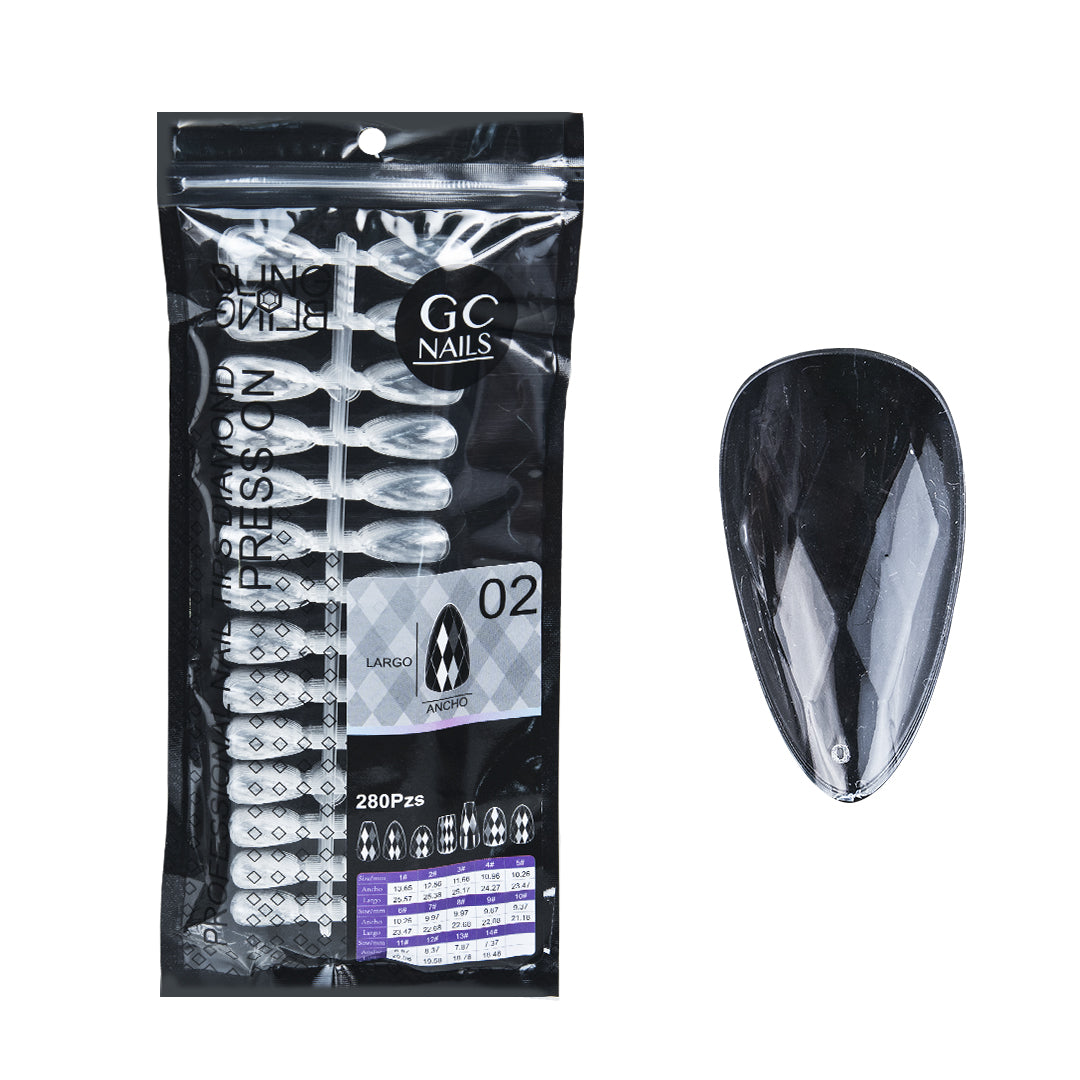 GC NAILS PROFESSIONAL TIPS DIAMOND PRESS ON BLING BLING C/280 PZS-02