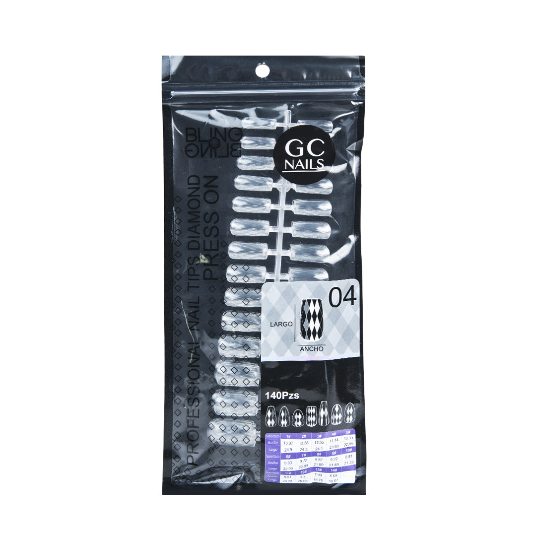 GC NAILS PROFESSIONAL TIPS DIAMOND PRESS ON BLING BLING C/140 PZS-04