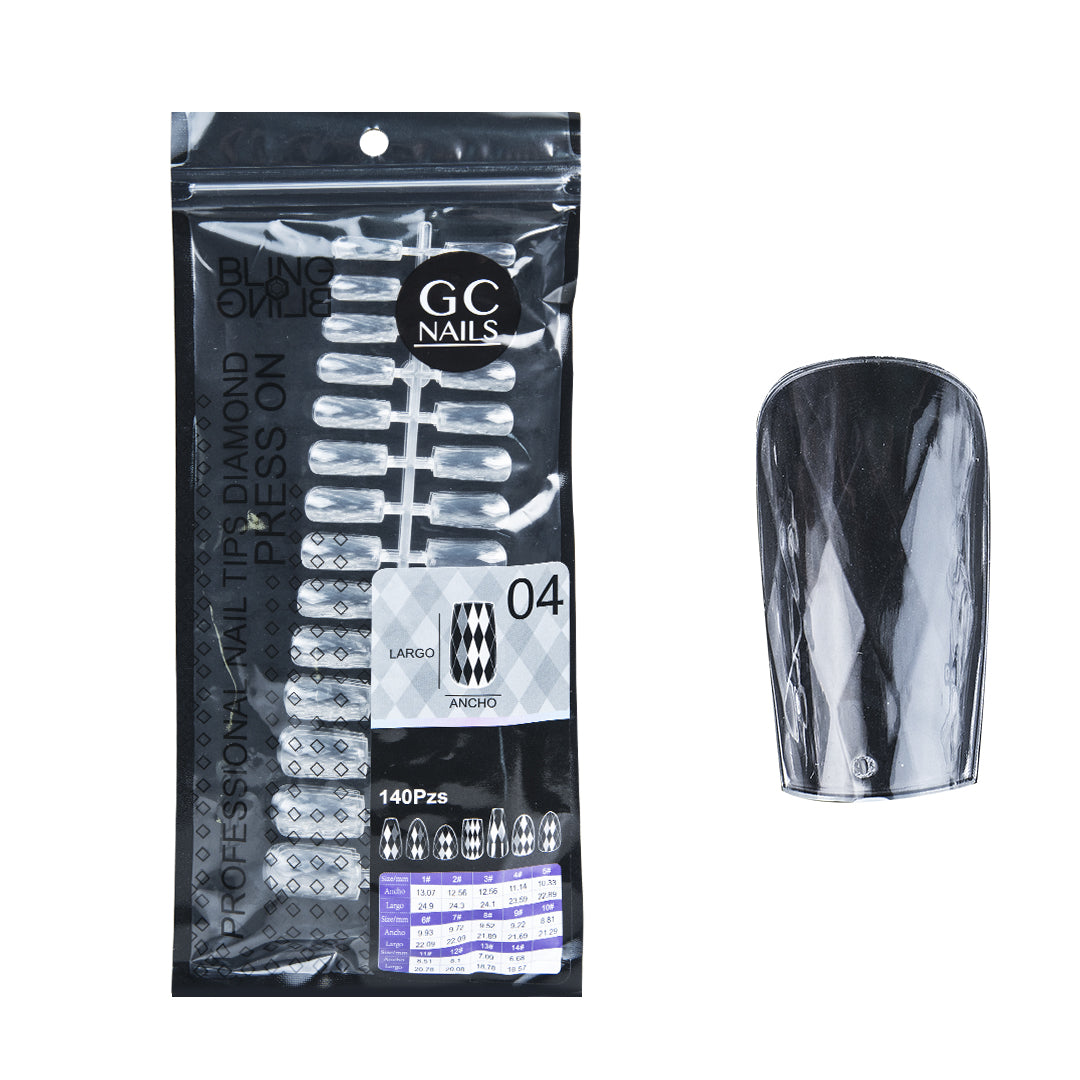 GC NAILS PROFESSIONAL TIPS DIAMOND PRESS ON BLING BLING C/140 PZS-04