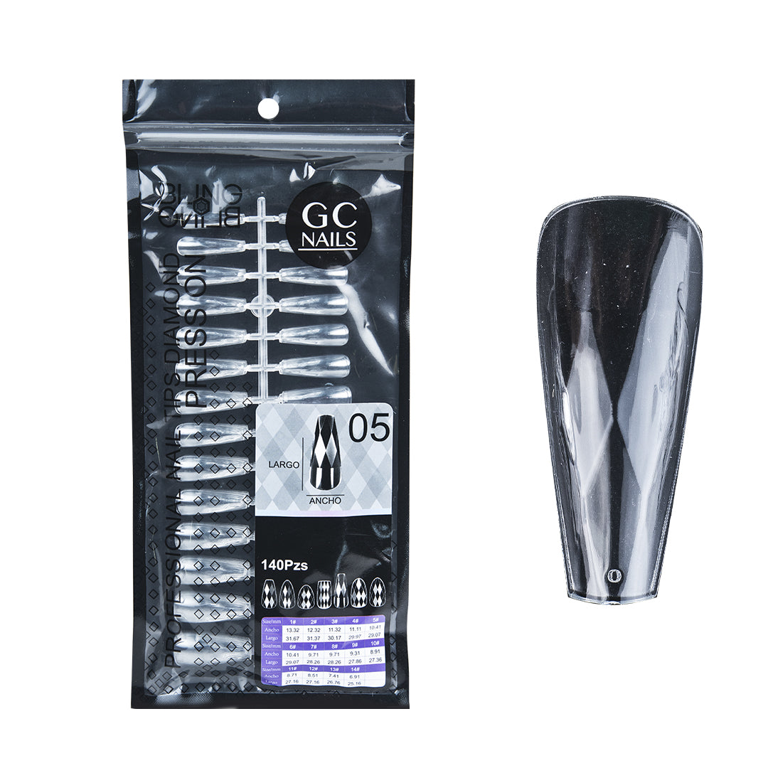 GC NAILS PROFESSIONAL TIPS DIAMOND PRESS ON BLING BLING C/140 PZS-05