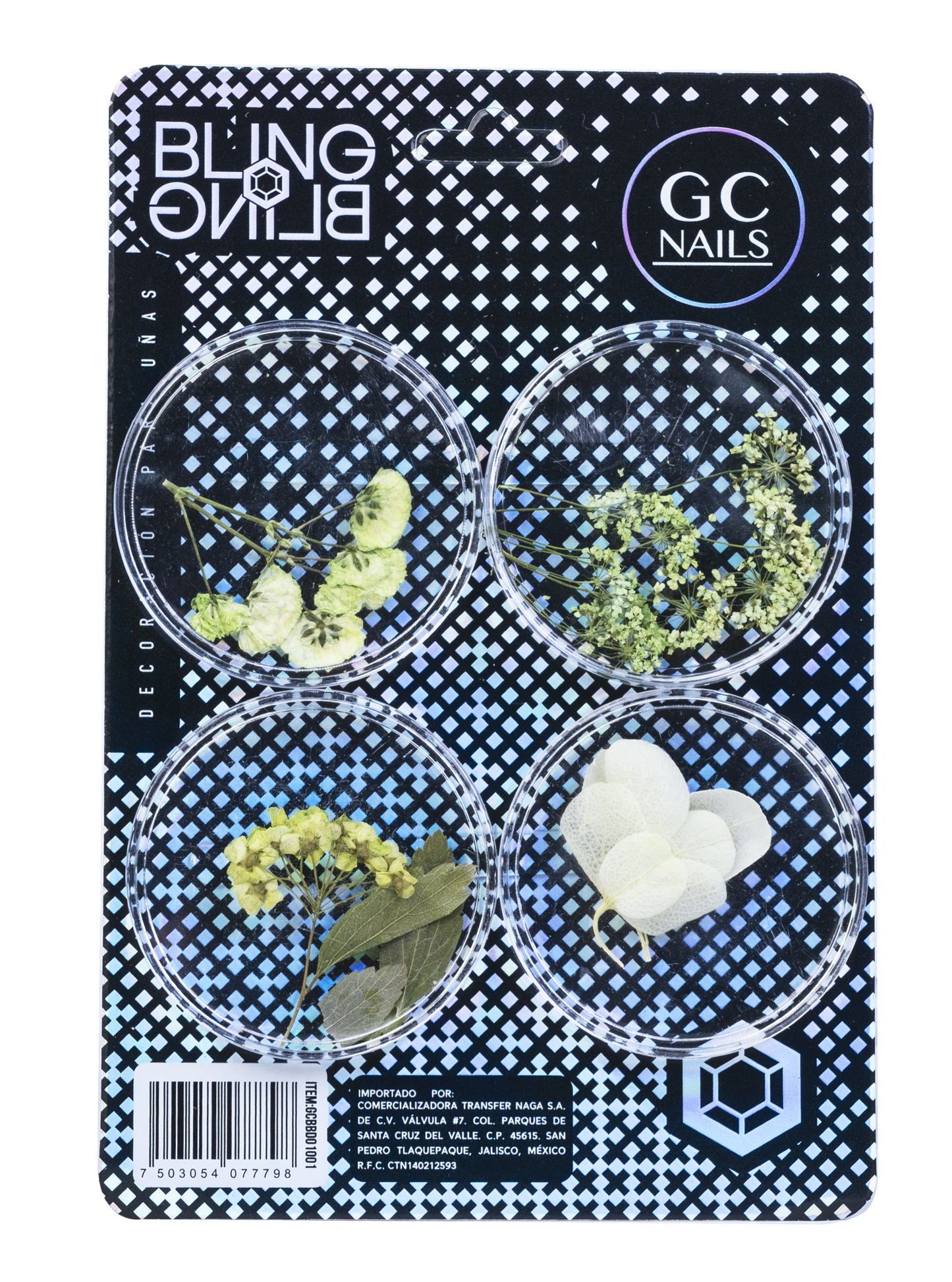 GC DECORACION BLING BLING #01 NATURALEZA MUERTA VERDE C/4PZ