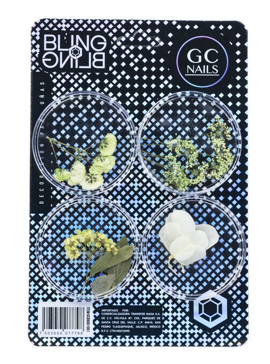 GC DECORACION BLING BLING #01 NATURALEZA MUERTA VERDE C/4PZ