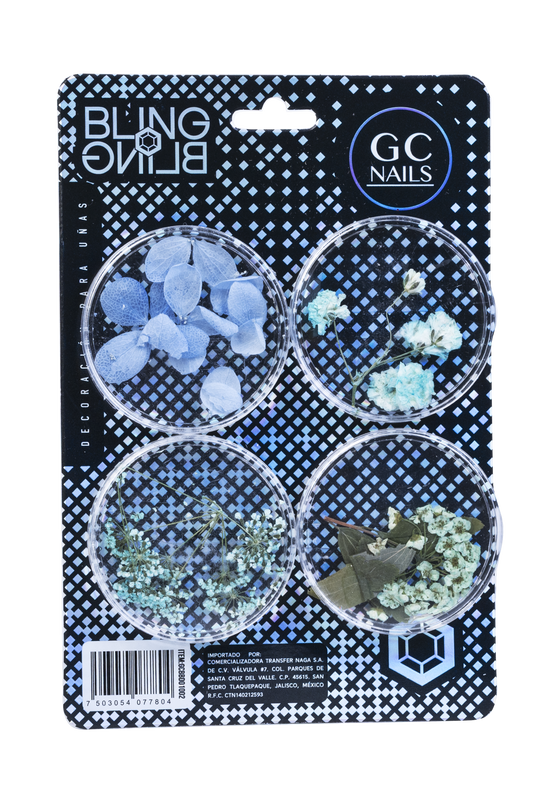 GC DECORACION BLING BLING #02 NATURALEZA MUERTA AZUL C/4PZ