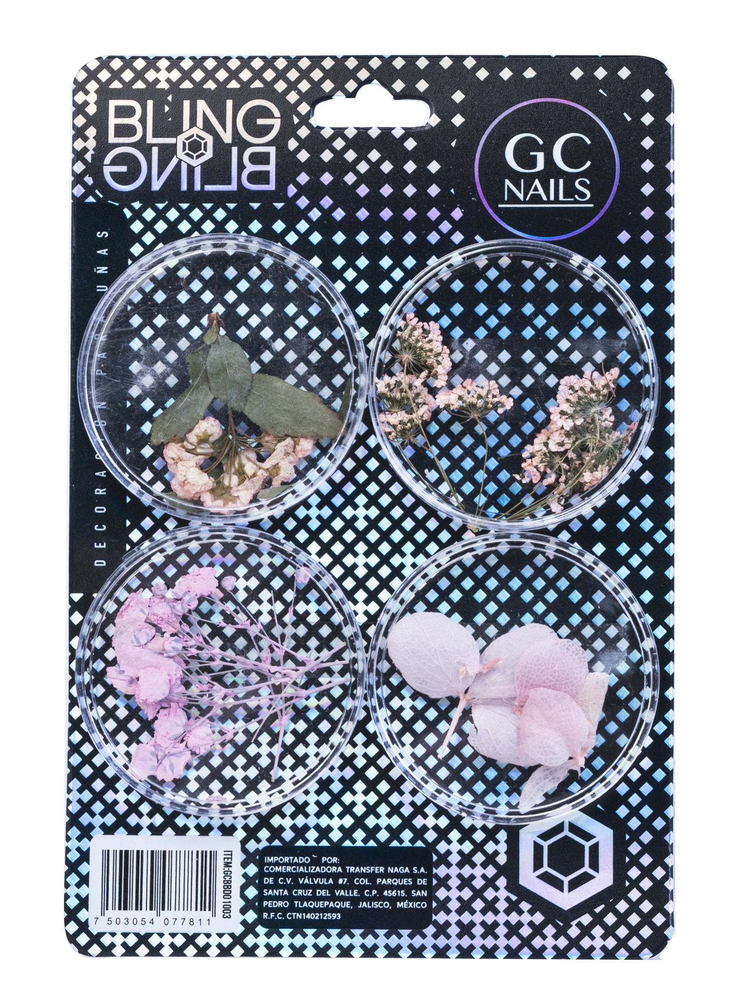GC DECORACION BLING BLING #03 NATURALEZA MUERTA ROSA C/4PZ
