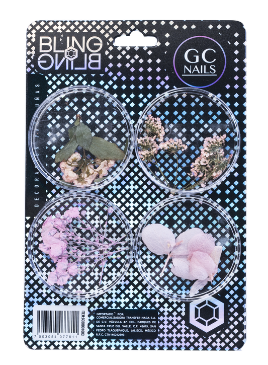 GC DECORACION BLING BLING #03 NATURALEZA MUERTA ROSA C/4PZ