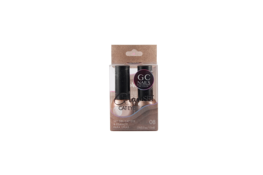 GC NAILS GEL POLISH GLAM SET CAT EYE DUO 2 PZ 15ML #08