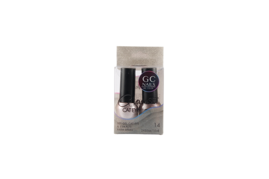 GC NAILS GEL POLISH GLAM SET CAT EYE DUO 2 PZ 15ML #14