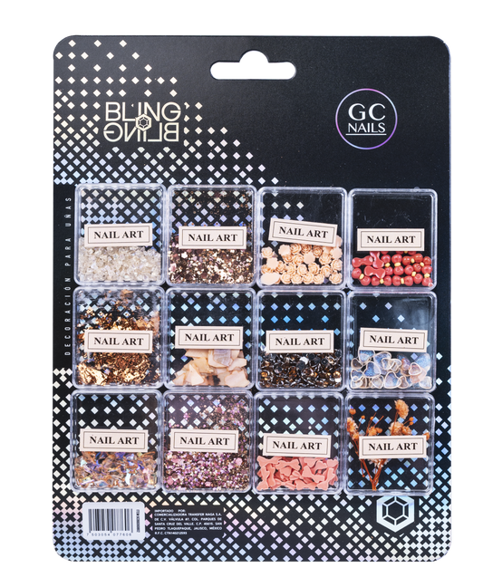 GC DECORACION BLING BLING #02 NAIL ART COBRE C/12PZ