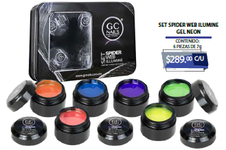 GC SPIDER GEL NEON (paquete con 6 colores)